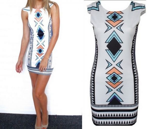 Vestido Branco Estampado