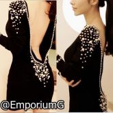 Vestido c/ Bordados em Pérolas