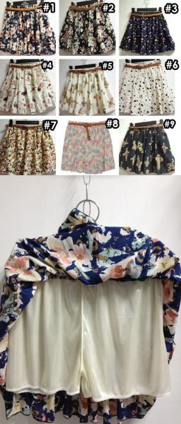 Saia estampada c/ cinto